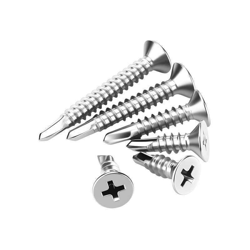 HEXPHANT Store #12 x 2 (50 Pack) Flat Head Phillips Drive Sheet Metal Screws, Stainless Steel 410 Self Drilling Screws,Countersun Head Fast Self-Tapping Screws for Metal, Plastic, Wood - Image 3